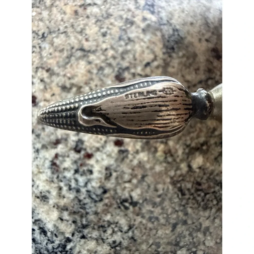 Vintage Webster Co Sterling Silver Handle Dinner Bell Corn Pattern c.1930
